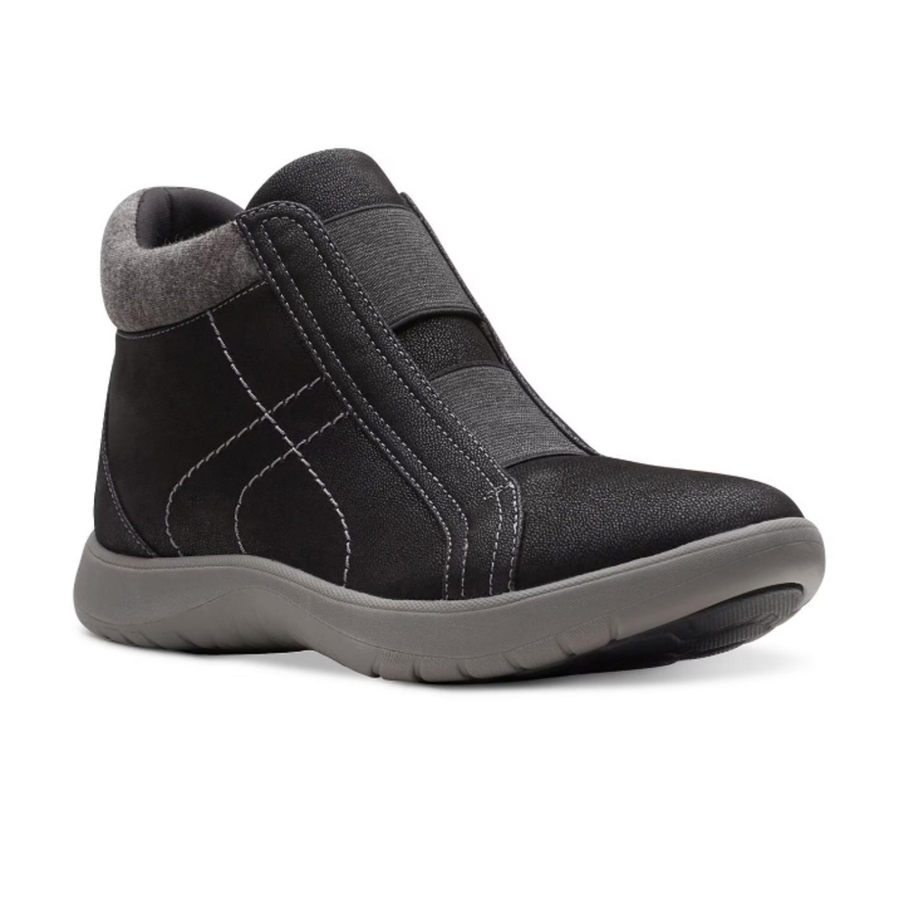 Clarks Adella Bend Cloudsteppers Black Ankle Boots - Picture 3 of 7